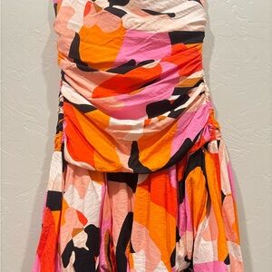 Strapless Multicolor Bubble Mini Dress